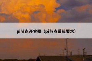 pi节点开容器（pi节点系统要求）