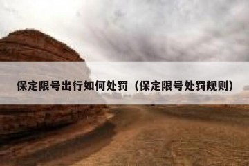 保定限号出行如何处罚（保定限号处罚规则）
