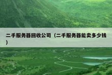 二手服务器回收公司（二手服务器能卖多少钱）