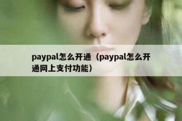 paypal怎么开通（paypal怎么开通网上支付功能）