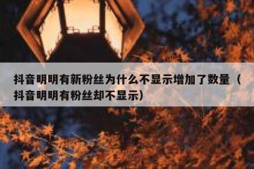 抖音明明有新粉丝为什么不显示增加了数量（抖音明明有粉丝却不显示）