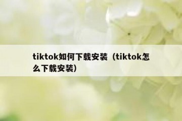 tiktok如何下载安装（tiktok怎么下载安装）