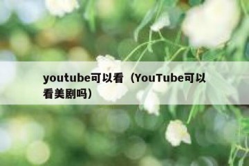 youtube可以看（YouTube可以看美剧吗）
