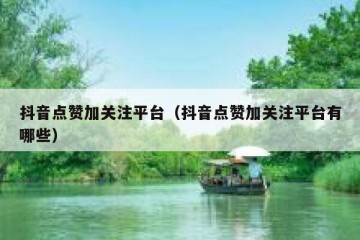 抖音点赞加关注平台（抖音点赞加关注平台有哪些）