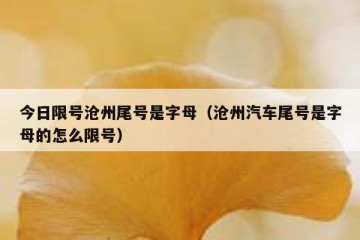 今日限号沧州尾号是字母（沧州汽车尾号是字母的怎么限号）