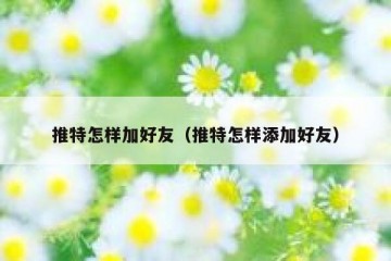 推特怎样加好友（推特怎样添加好友）