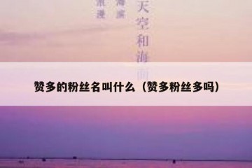 赞多的粉丝名叫什么（赞多粉丝多吗）