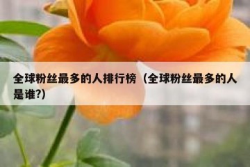 全球粉丝最多的人排行榜（全球粉丝最多的人是谁?）