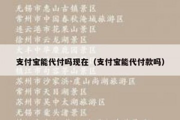 支付宝能代付吗现在（支付宝能代付款吗）