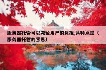 服务器托管可以减轻用户的负担,其特点是（服务器托管的意思）