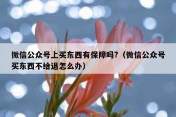 微信公众号上买东西有保障吗?（微信公众号买东西不给退怎么办）