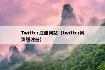 Twitter注册网站（twitter网页版注册）