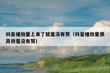 抖音播放量上来了就是没有赞（抖音播放量很高但是没有赞）