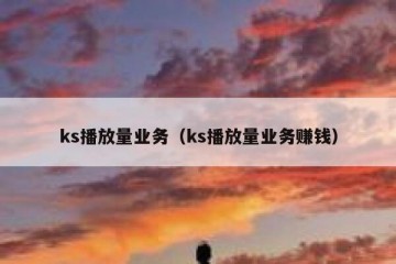 ks播放量业务（ks播放量业务赚钱）