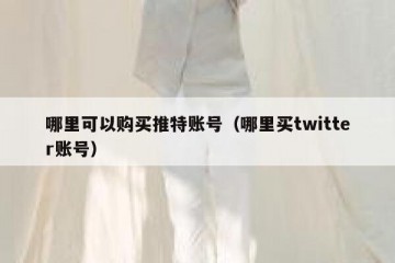 哪里可以购买推特账号（哪里买twitter账号）