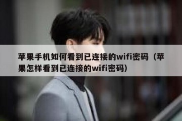 苹果手机如何看到已连接的wifi密码（苹果怎样看到已连接的wifi密码）