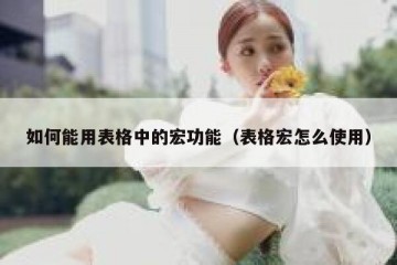 如何能用表格中的宏功能（表格宏怎么使用）