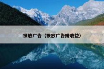 投放广告（投放广告赚收益）