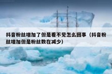 抖音粉丝增加了但是看不见怎么回事（抖音粉丝增加但是粉丝数在减少）