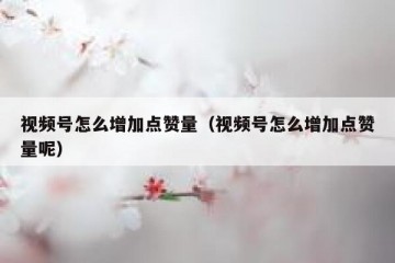 视频号怎么增加点赞量（视频号怎么增加点赞量呢）