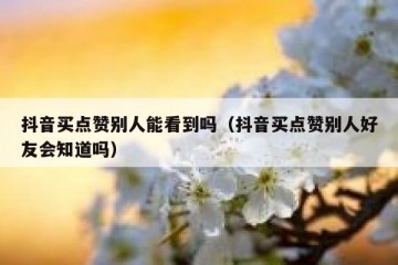 抖音买点赞别人能看到吗（抖音买点赞别人好友会知道吗）