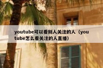 youtube可以看别人关注的人（youtube怎么看关注的人直播）
