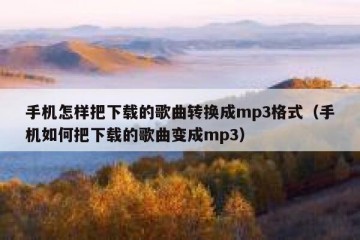 手机怎样把下载的歌曲转换成mp3格式（手机如何把下载的歌曲变成mp3）