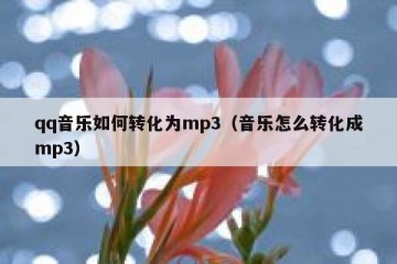 qq音乐如何转化为mp3（音乐怎么转化成mp3）