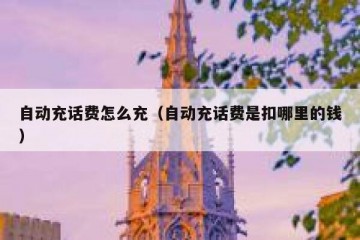 自动充话费怎么充（自动充话费是扣哪里的钱）