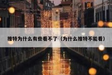 推特为什么有些看不了（为什么推特不能看）
