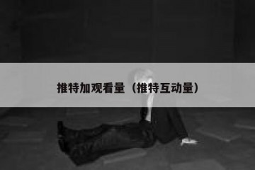 推特加观看量（推特互动量）