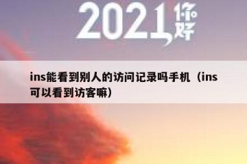 ins能看到别人的访问记录吗手机（ins可以看到访客嘛）