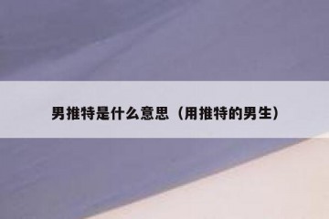 男推特是什么意思（用推特的男生）