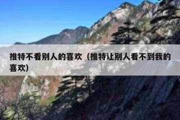推特不看别人的喜欢（推特让别人看不到我的喜欢）