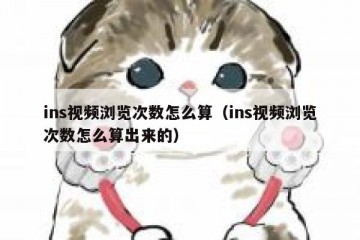 ins视频浏览次数怎么算（ins视频浏览次数怎么算出来的）