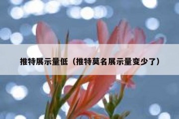 推特展示量低（推特莫名展示量变少了）