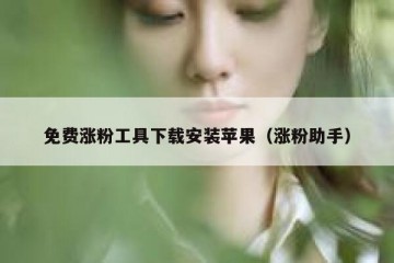 免费涨粉工具下载安装苹果（涨粉助手）