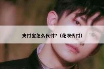 支付宝怎么代付?（花呗代付）
