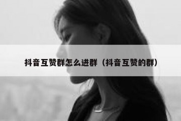 抖音互赞群怎么进群（抖音互赞的群）