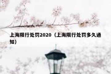上海限行处罚2020（上海限行处罚多久通知）