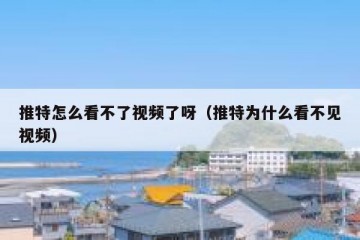 推特怎么看不了视频了呀（推特为什么看不见视频）
