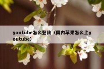 youtube怎么登陆（国内苹果怎么上youtube）
