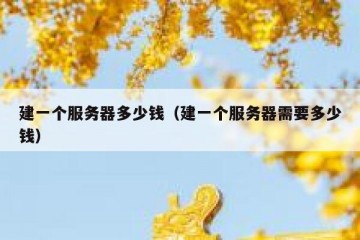 建一个服务器多少钱（建一个服务器需要多少钱）