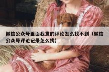 微信公众号里面我发的评论怎么找不到（微信公众号评论记录怎么找）