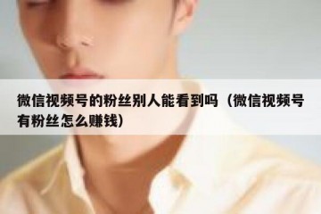 微信视频号的粉丝别人能看到吗（微信视频号有粉丝怎么赚钱）