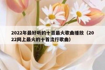 2022年最好听的十首最火歌曲播放（2022网上最火的十首流行歌曲）