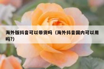 海外版抖音可以带货吗（海外抖音国内可以用吗?）