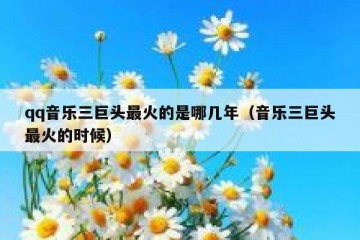 qq音乐三巨头最火的是哪几年（音乐三巨头最火的时候）