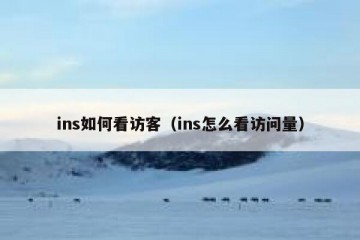 ins如何看访客（ins怎么看访问量）