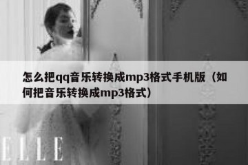 怎么把qq音乐转换成mp3格式手机版（如何把音乐转换成mp3格式）